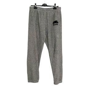 ROOTS Canada Men's Cotton Track Pants Sweatpants Joggers Grey Medium